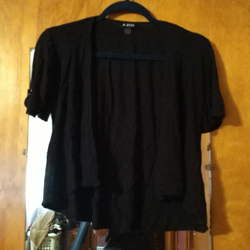 A byer high low knit shrug